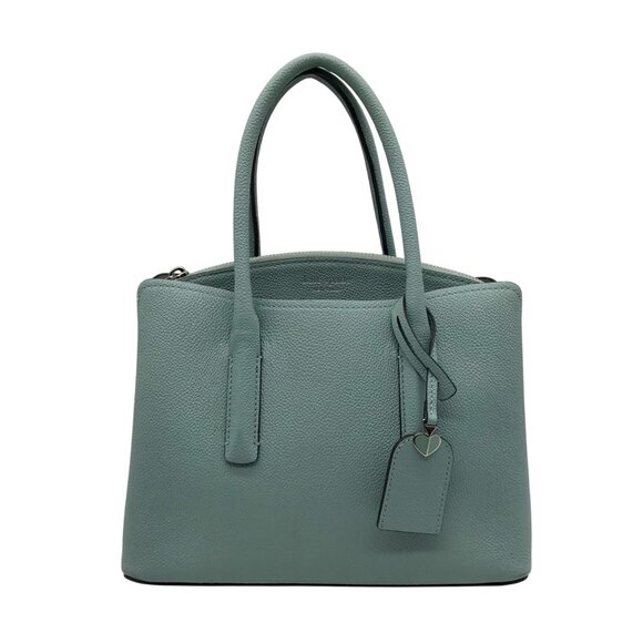 Kate Spade Hazy Blue Pebble Grain Leather Margaux Satchel - Picture 1 of 11